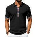 Men's Casual Lapel Contrast-color Polo Shirt Short-sleeve Polo Tee