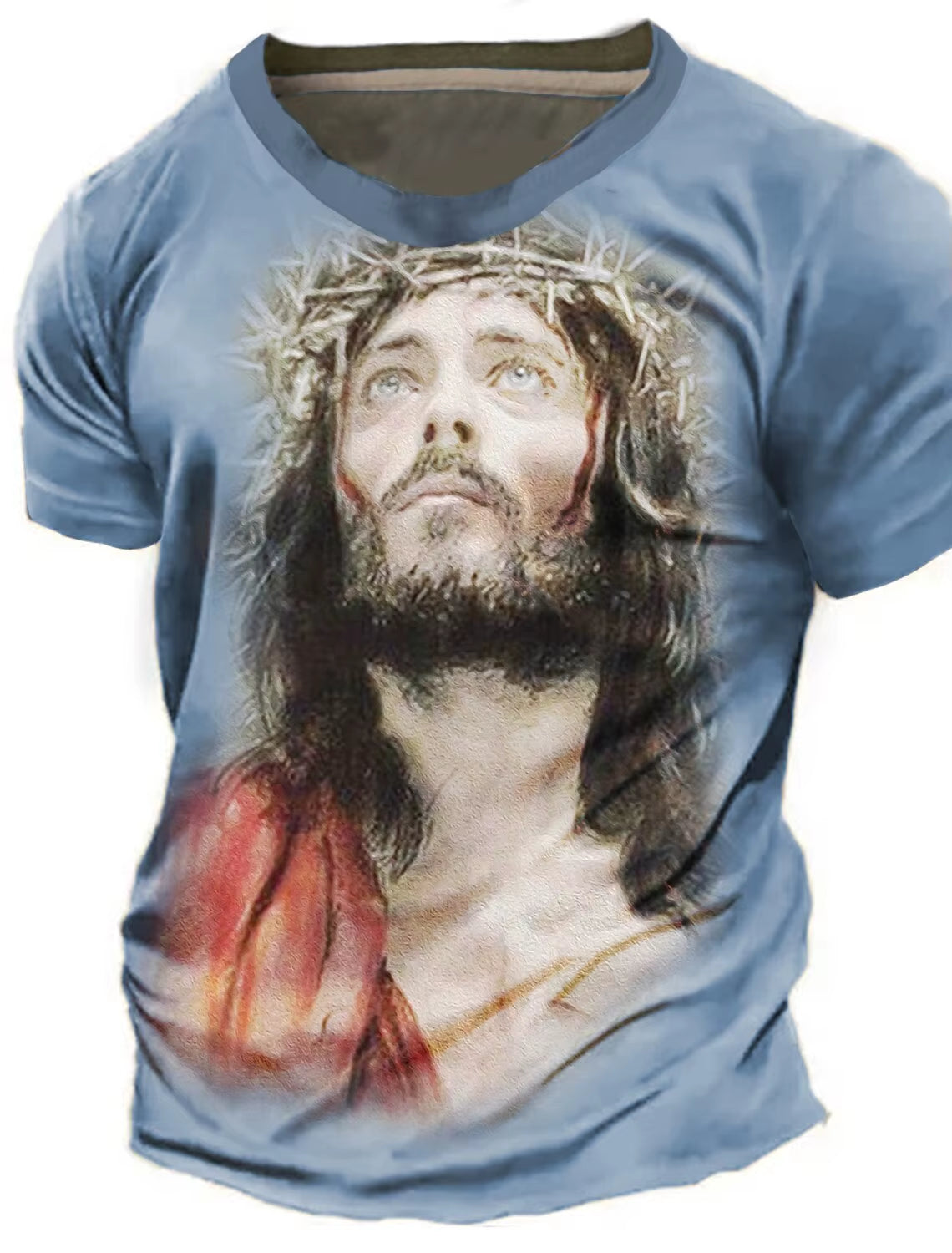 Men'S Retro Western Denim 3D Printed T-Shirt Personality Street Men'S T-Shirt Fitness Oversized T-Shirt Outdoor Fashion T-Shirt