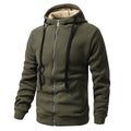 Mens Fleece-Lined Jacket With Hooded Sweatshirt From Europe And The US