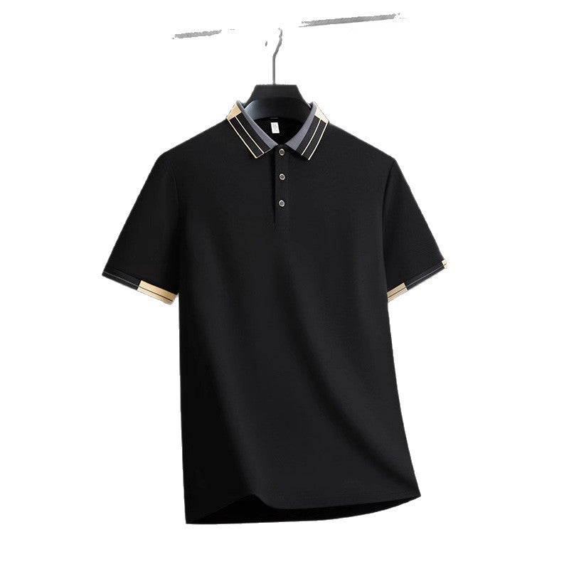 Short Sleeve Shirt With Lapel Collar Loose Fit Shirt For Men