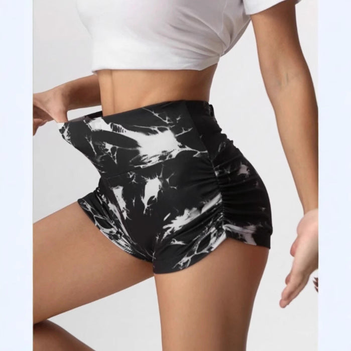 Halloween Skull Print Cropped Pleated Leggings
