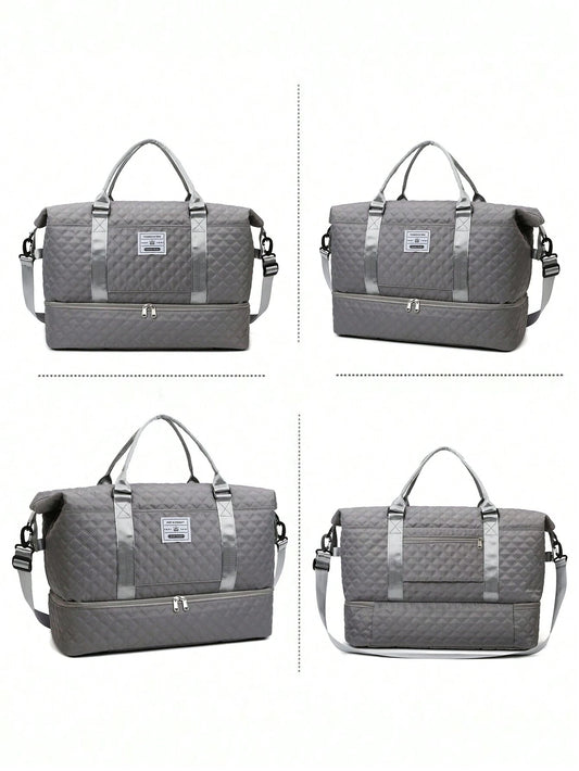 2PCS Large Capacity Travel Duffel Bag, Wet and Dry Separation Fitness Bag, Weekend Overnight Shoulder Bag, Hospital Necessary Mommy Bag, Travel Bag, Holiday Bag, Weekend Bag, Overnight Bag, with a Pull Bar Bag, with Shoe Storage, Boarding Bag, Cosmetics Storage Bag for Suitcase Gym Bag Duffle Bag for Luggage Carry on Bag College Bag Luggage Bags Weekender Bag Hospital Bag Winter