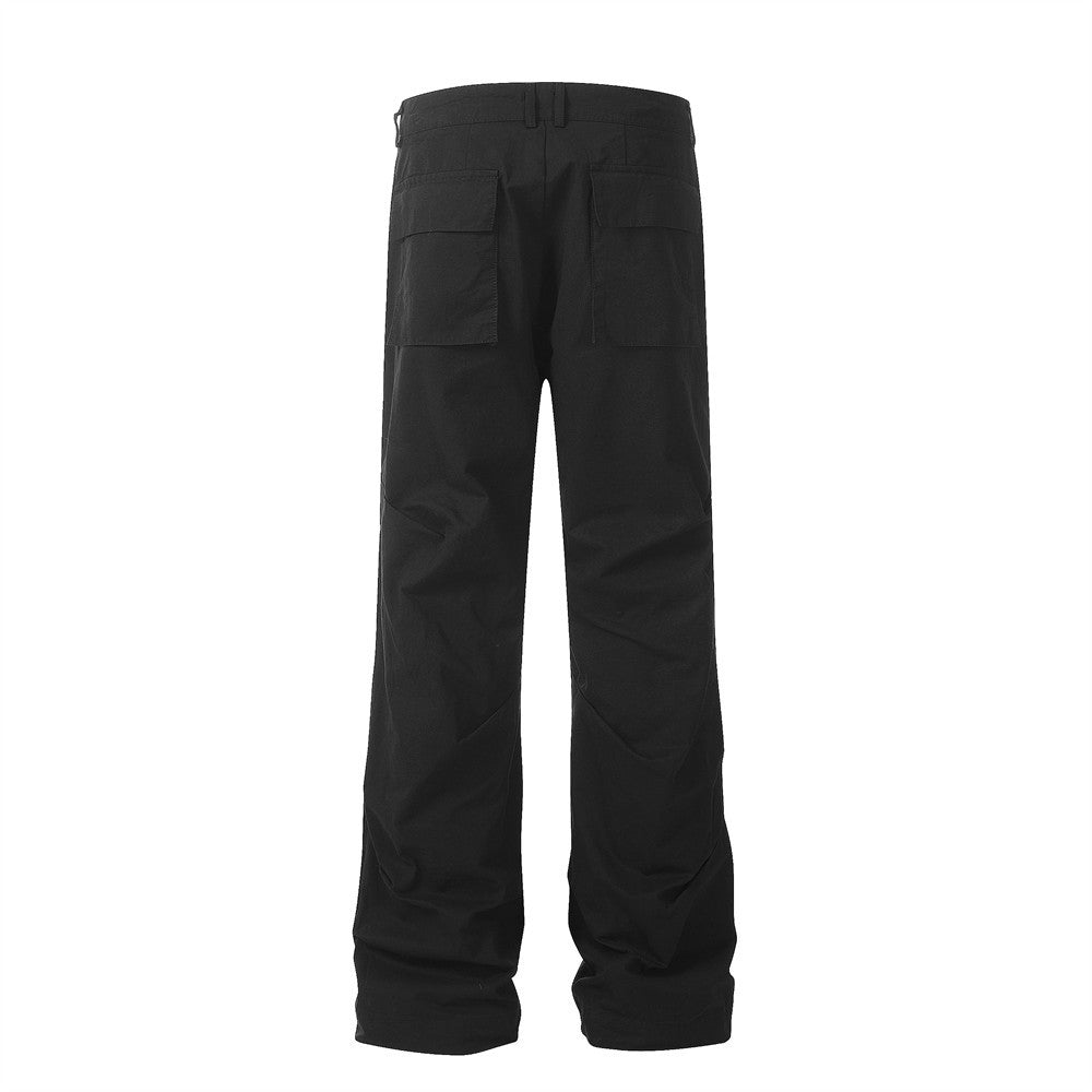 Solid Color Workwear Men's Baggy Straight Trousers
