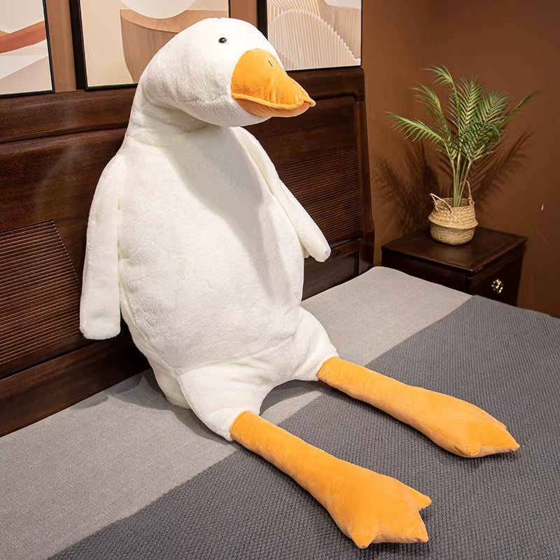 160Cm Cheap Huge Cute Goose Plush Toys Big White Duck Doll Soft Stuffed Animal Sleeping Pillow Cushion Christmas Gifts for Kids