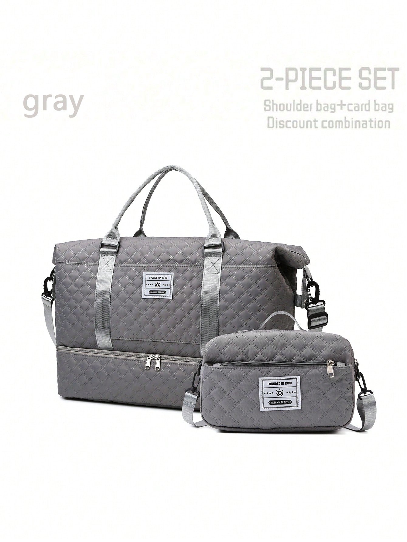 2PCS Large Capacity Travel Duffel Bag, Wet and Dry Separation Fitness Bag, Weekend Overnight Shoulder Bag, Hospital Necessary Mommy Bag, Travel Bag, Holiday Bag, Weekend Bag, Overnight Bag, with a Pull Bar Bag, with Shoe Storage, Boarding Bag, Cosmetics Storage Bag for Suitcase Gym Bag Duffle Bag for Luggage Carry on Bag College Bag Luggage Bags Weekender Bag Hospital Bag Winter