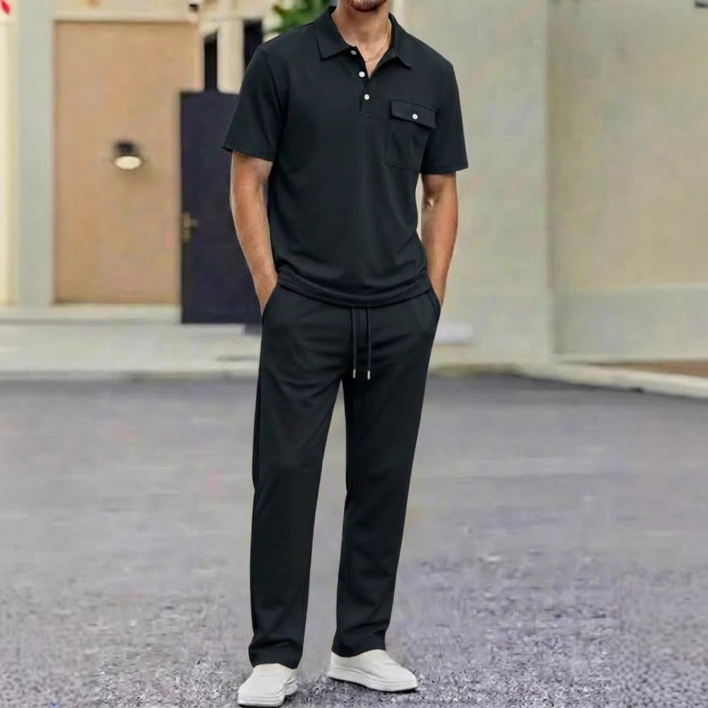 Mens 2 Piece Polo & Pants Set | Sportswear Outfit UK