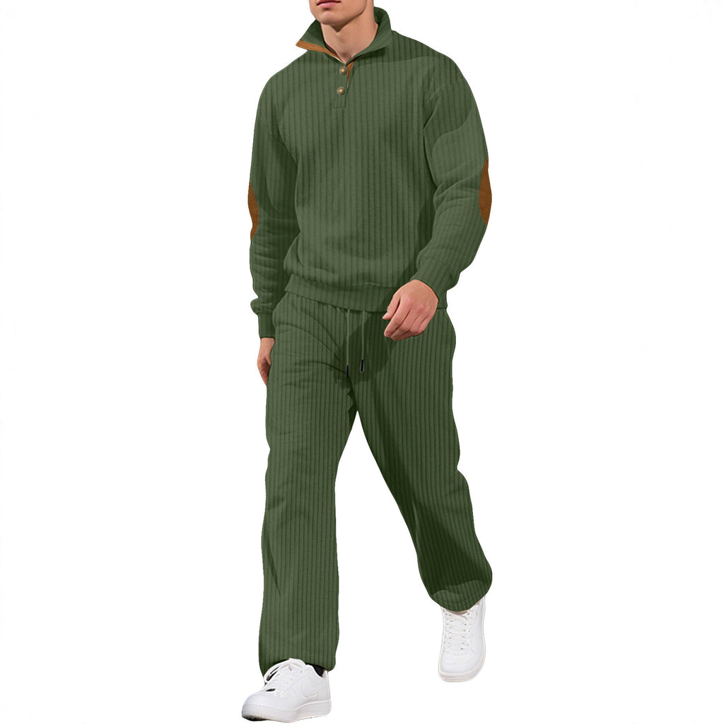Mens Casual Trousers And Stand-collar Versatile Jacket Set