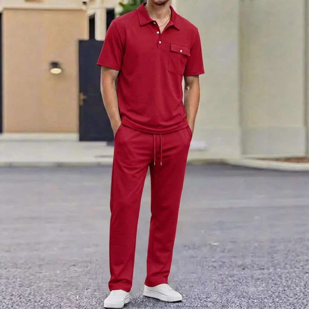 Mens 2 Piece Polo & Pants Set | Sportswear Outfit UK
