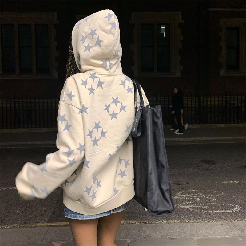 Star Print Zip Hoodie UK | Unisex Streetwear Jacket