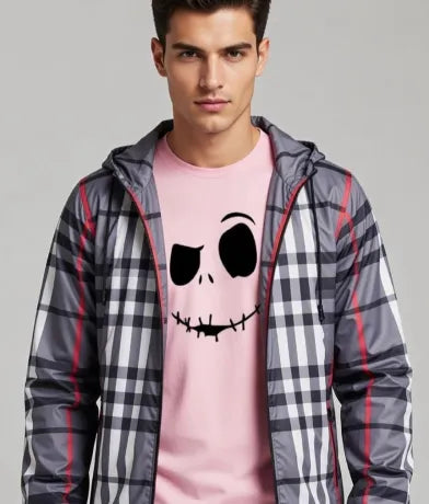 Men's Camo Jacket & Pink Graphic T-Shirt 2-Piece Outfit Set