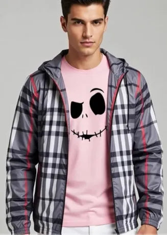 Men's Camo Jacket & Pink Graphic T-Shirt 2-Piece Outfit Set