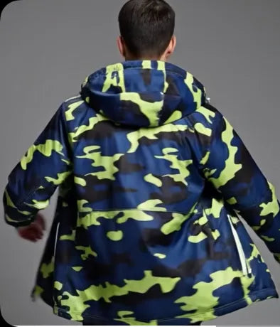 Men's Camo Jacket & Yellow Graphic T-Shirt 2-Piece Outfit Set